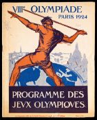 A Paris 1924 Olympic Games programme, covering the athletics schedule 6th to 13th July