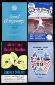 A collection of British athletics programmes mostly White City issues dating between the late