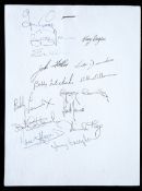 A Bermuda hotel dinner menu signed by the Celtic touring team in 1970, 15 Celtic signatures