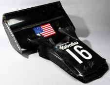Tom Pryce-signed 1976 Shadow DN5 F1 nosecone, his signature in white marker pen on the black