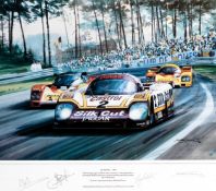 Jaguar team-signed print and other 1980s Le Mans signed photos, annuals & programmes, the collection