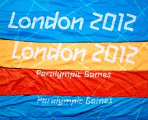 Six banners/flags from the London 2012 Olympic Village, for the Olympic and Paralympic Games in