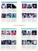 The signatures of the Europe and USA 1987 Ryder Cup teams, signed in biro over four magazine pages