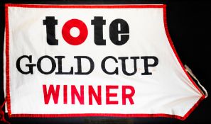 Desert Orchid`s 1989 Cheltenham Gold Cup winner`s sheet, white with red borders, inscribed TOTE,