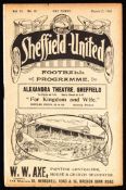 Two Sheffield United v Bradford City programmes, 12th March 1910 and 17th January 1914