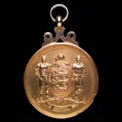 Alex Stepney`s 1977 Manchester United F.A. Cup final winner`s medal, 9ct. gold, inscribed FOOTBALL