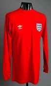 A red England `1966 World Cup Final" No.13 jersey from the Bradford Fire Disaster match v the West