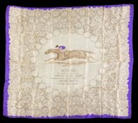 A silk Derby scarf commem¡orating the victory of H.M. The King`s `Minoru` in 1909