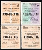 Four F.A. Cup final ticket stubs, a pair for 1932 Arsenal v Newcastle United, 1935 Sheffield
