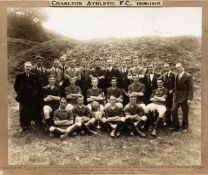 An official photograph of Charlton Athletic in season 1918-19, the image 9 1/2 by 11 1/2in., printed