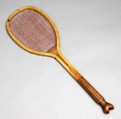 A silver-mounted presentation tennis racquet, by George Bussey of London, a "Tournament 2"