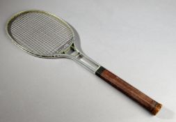 A Birmingham Aluminium Co. "Birmal" racquet 1920s, Patent No.230523, piano wire stringing