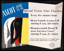 Charles Mortimer (20th century). ASCOT JUNE 14-17 [1939] SPECIAL GREEN LINE COACHES. designed by
