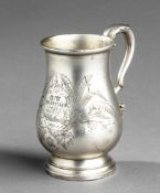 A prize tankard associated with Sheffield Wednesday Cricket Club, silver-plated Britannia metal,