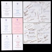 Cyril Knowles` England itineraries, including two England team-signed examples (Greek F.A. issues)