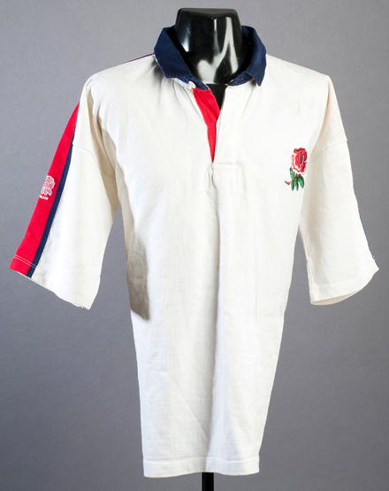 A group of four Graham Rowntree England international jerseys from the Tour of Canada in 1993, three
