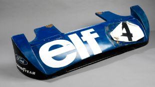 1973 Francois Cevert ELF Team Tyrrell nose, the blue Tyrrell 006 front complete with a black