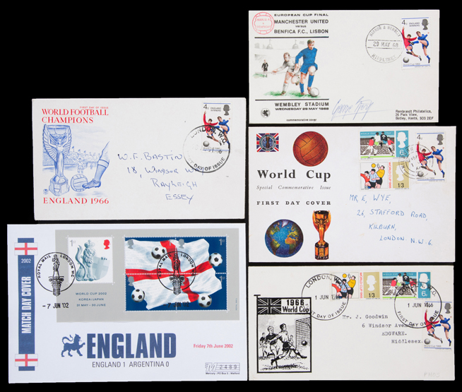 A 1968 European Cup Final first day cover signed by George Best, postmarked Harrow & Wembley 29