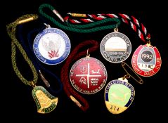 39 gilt-metal & enamel racecourse member`s badges, six from the 1970s, four from the 80s, the