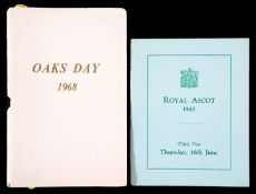 Two Royal Box edition racecards, Gold Cup day at Ascot in 1949; and 1968 Oaks Day at Epsom