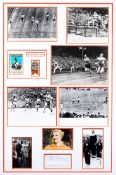 A Fanny Blankers-Koen 1948 Olympic Games framed montage, the large frame mounted with a fine example