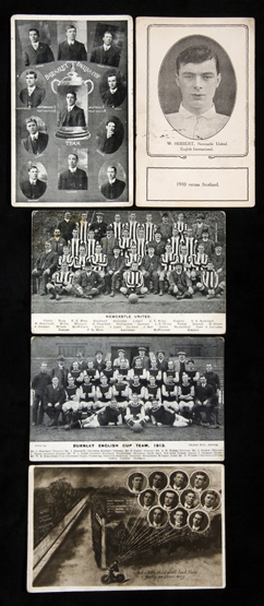 16 pre-First World War football postcards, mostly team-groups, comprising Barnsley (4), Newcastle