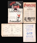 45 Charlton Athletic home and away programmes season 1946-47, 25 homes, 16 aways, plus 4 reserves