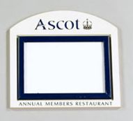 The Ascot Racecourse Annual Members Restaurant menu board, an arched acrylic wall mounting menu