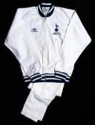 Cyril Knowles` Tottenham Hotspur 1973 League Cup final training suit, by Umbro, white with blue