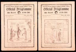 Two Tottenham Hotspur v Manchester United programmes from season 1925-26, the Cup tie on 30th