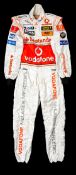 Lewis Hamilton-signed 2007 German Grand Prix worn McLaren-Mercedes racesuit, his signature in