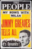 A rare original newsstand poster for `The People` advertising an exclusive with Jimmy Greaves "