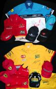 Signed Formula 1 team clothing from Benetton, Jordan and Wlliams, comprising a Jenson Button,