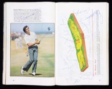 An autographed 1985 Open Golf Championship programme, containing in excess of 70 golfers