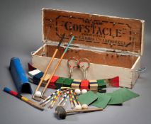 The Game of Golfstacle, by F.A. Davis Ltd, London, contents contained in a pine storage box,