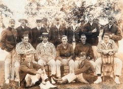 A period photograph of the 1905 Kent County Cricket team, sepia-toned, the image 20 by 28cm., 8 by