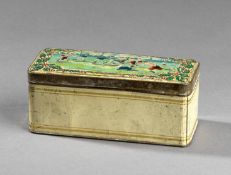 A tin decorated with a rugby match, French, circa 1900