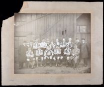 A photograph of the Manchester City team taken at Hyde Road in 1901, the City team very unusually