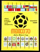 A yellow English language edition of the official 1970 World Cup souvenir programme, 128 pages