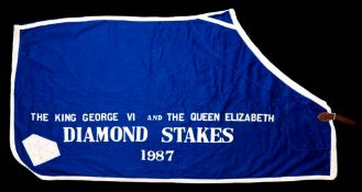 "Reference Point" winner`s blanket for the 1987 King George VI and The Queen Elizabeth Stakes,
