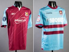 Two West Ham United players` jerseys, Christian Dailly: a claret & blue West Ham United No.7