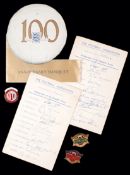 Badges and memorabilia relating to O J T Wise of the Essex Football Association, comprising