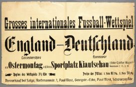A rare poster for an international rugby match in Germany between Hannover and Leicestershire