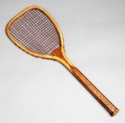 A rare and early American lawn tennis racquet by J. Reach & Co., Philadelphia, circa 1884, no