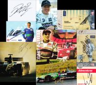 A large quantity of Formula 1 driver-signed ephemera and autographs, including clipped magazine