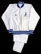 Cyril Knowles` Tottenham Hotspur 1971 League Cup final training suit, by Umbro, white with blue