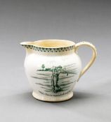 An Allertons earthenware jug, English, circa 1920s, with green transfer printed decoration of a