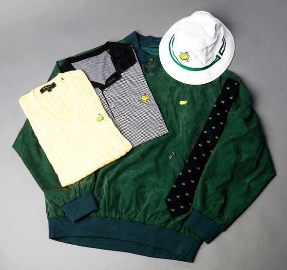 Masters Golf Tournament official branded clothing, in unused condition, shirts, sweaters, wet and
