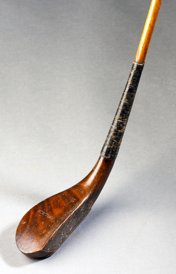 A James Wilson of St Andrews long-nosed scared-neck play club circa 1850, the head stamped J.