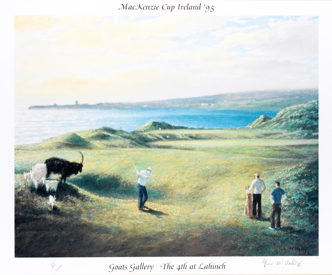 Modern golf prints, i) a folio of prints titled “Oh Golf !”, artist not stated, 79/100 ii) a folio